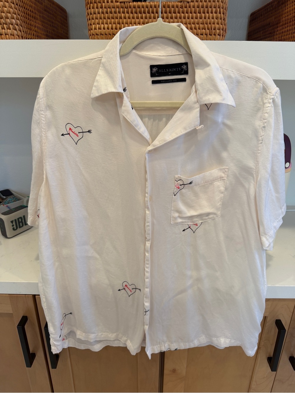 All Saints White Short-Sleeve Heart  Shirt
